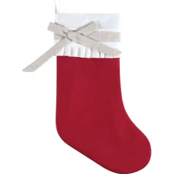 Red Linen Holiday Stocking | The Christmas Loft< Online