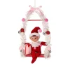 Red Pixie Elf on Candy Swing Ornament< Hot