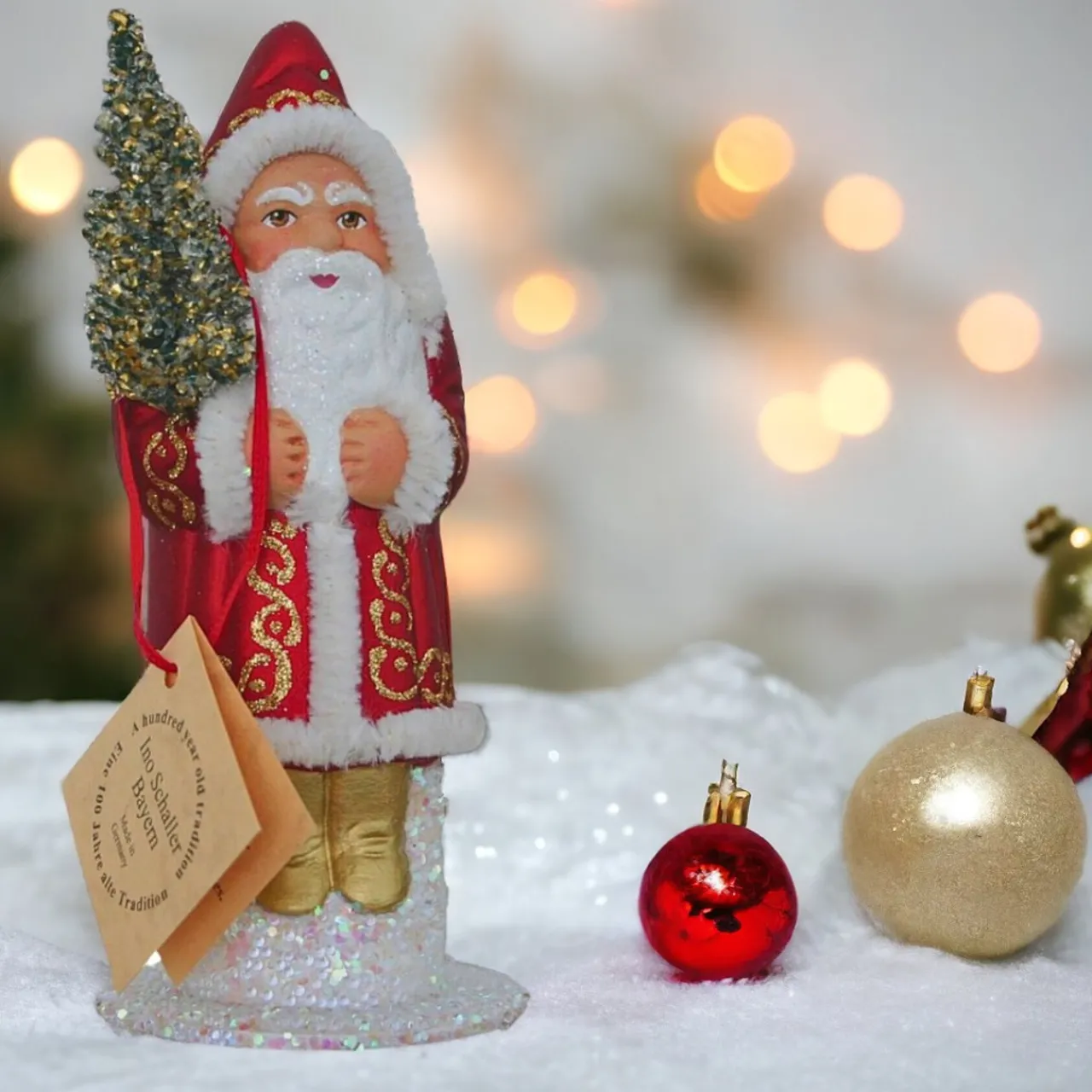 Red Santa with Gold Candy Container< Hot