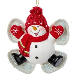 Red Snowman Angel Ornament<Kurt Adler New