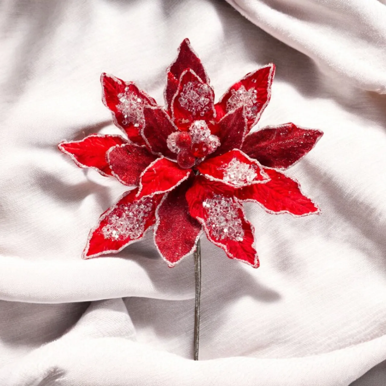 Red Velvet Poinsettia Stem< Outlet