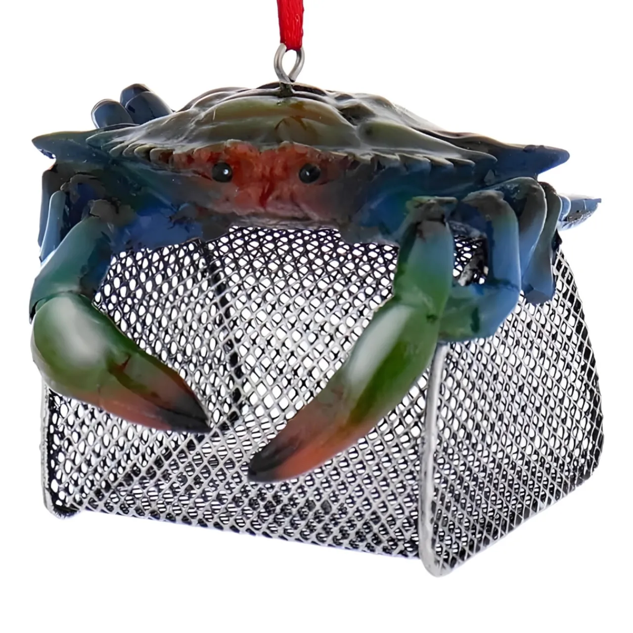 Resin Blue Crab Cage Ornament<Kurt Adler Outlet