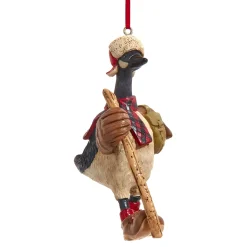 Resin Goose with Walking Stick Ornament<Kurt Adler Fashion