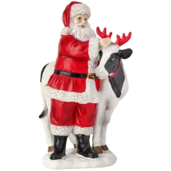 Resin Santa with Cow Figurine< Clearance
