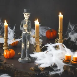 Resin Skeleton Man Taper Candlestick Holder< Online