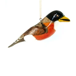 Robin Wood Bird Ornament< New