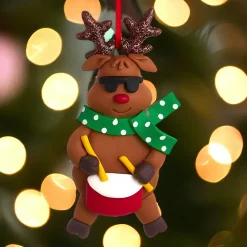 Rock And Roll Reindeer Drum Ornament<Kurt Adler Online