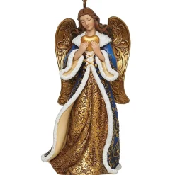 Roman - 4" Blue Angel Ornament Holding A Heart< Best