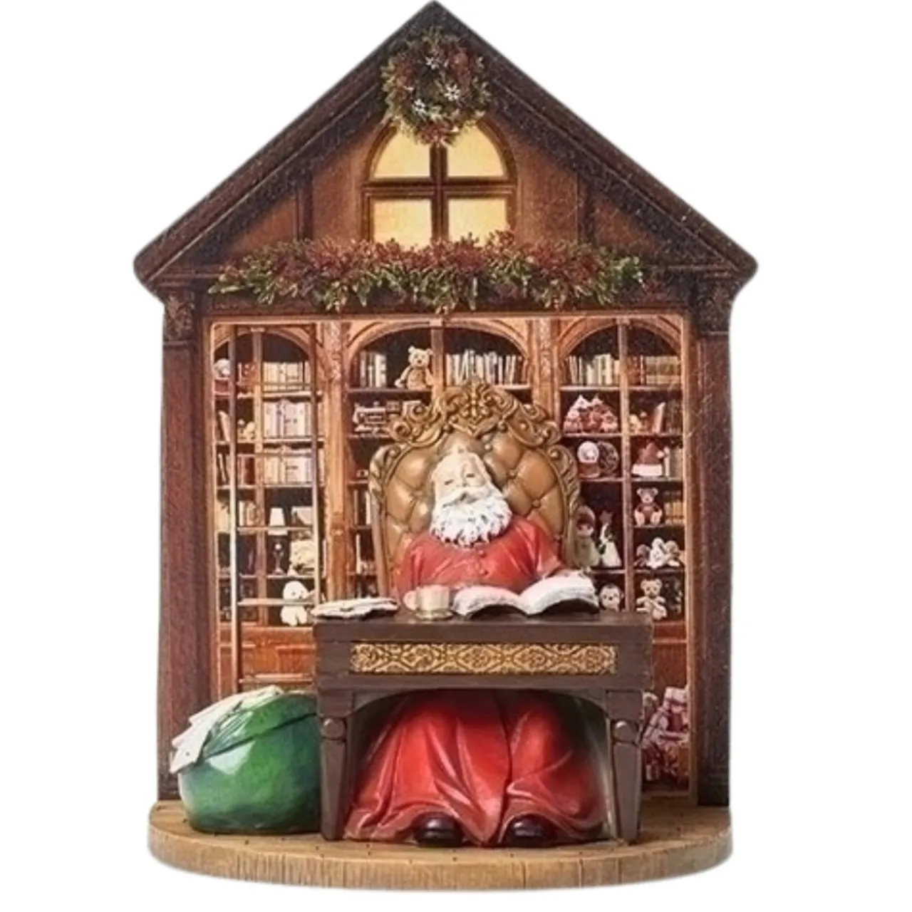 Roman - 10.5" Santa Sitting At His Desk In The Records Room Figurine< Discount