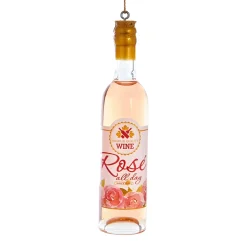 Rose All Day Wine Bottle Ornament<Kurt Adler Hot