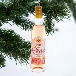 Rose All Day Wine Bottle Ornament<Kurt Adler Hot