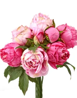 Rose Pink Artificial Peony &amp; Buds Bundle 13"< Discount