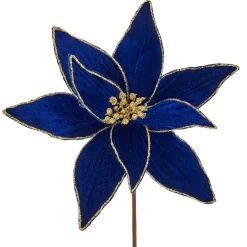 Royal Blue and Gold Poinsettia<Kurt Adler Discount