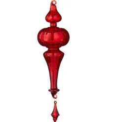 Ruby Red Glass Finial Ornament< Discount