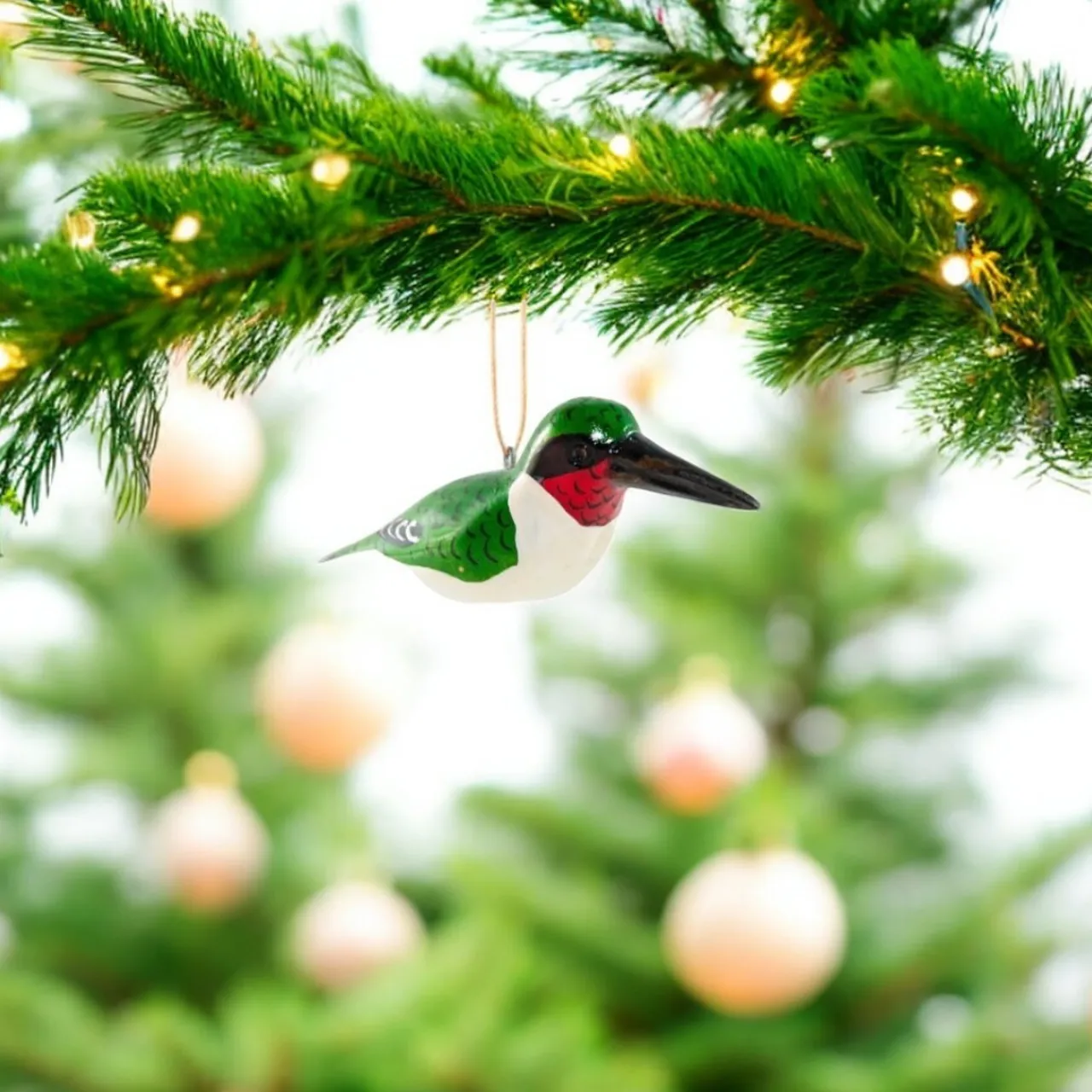 Ruby-Throated Hummingbird Wood Ornament< Online