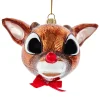 Rudolph The Red Nose Reindeer Head Ornament<Kurt Adler Discount