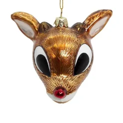 Rudolph The Red Nose Reindeer Head Ornament<Kurt Adler Discount