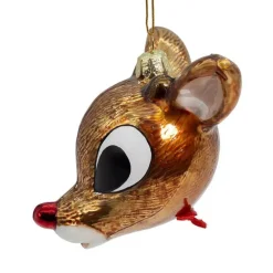 Rudolph The Red Nose Reindeer Head Ornament<Kurt Adler Discount