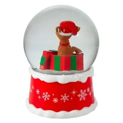 Rudolph The Red Nose Reindeer In Present Water Globe<Kurt Adler Online