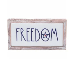 Rustic Patriotic 'FREEDOM' Wooden Frame Metal Sign< Best