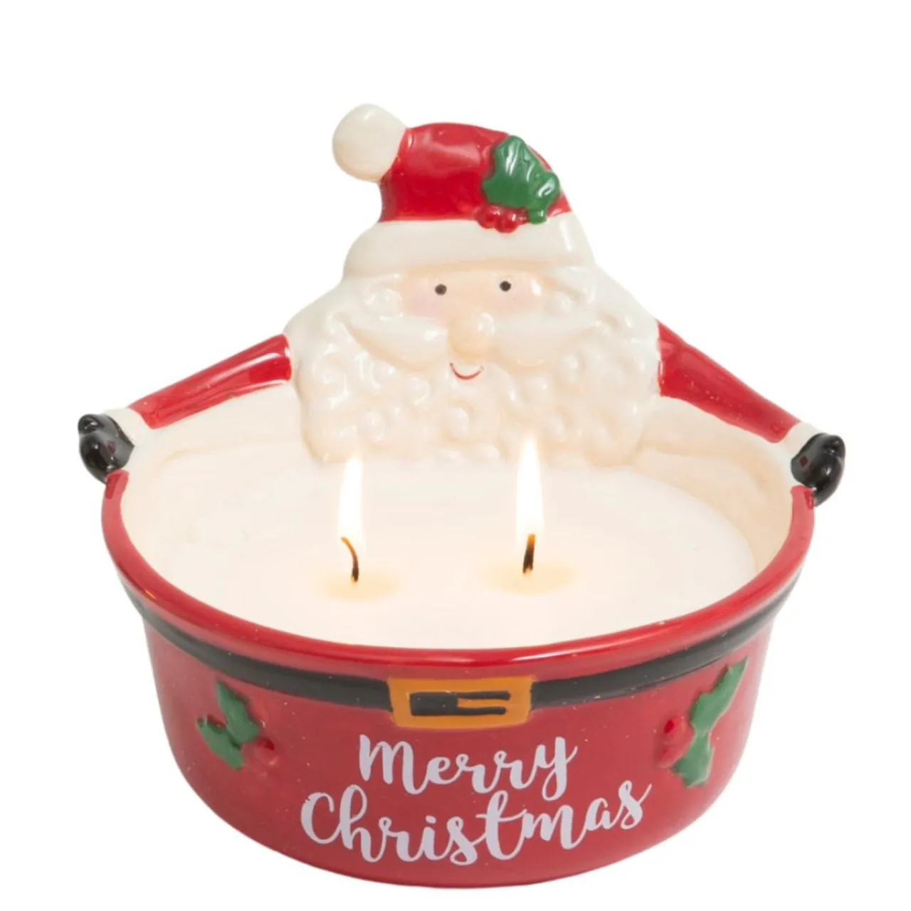 Santa Ceramic Bowl Candle - Merry Christmas Decor< Online