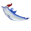 Santa Hat Dolphin with Tail Down Ornament< Clearance