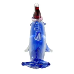 Santa Hat Dolphin with Tail Down Ornament< Clearance