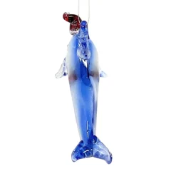 Santa Hat Dolphin with Tail Up Ornament< Online