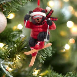 Santa Hat Skiing Bear Ornament<Kurt Adler Outlet