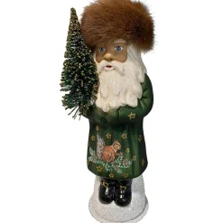 Santa in Fur Hat Candy Container< New