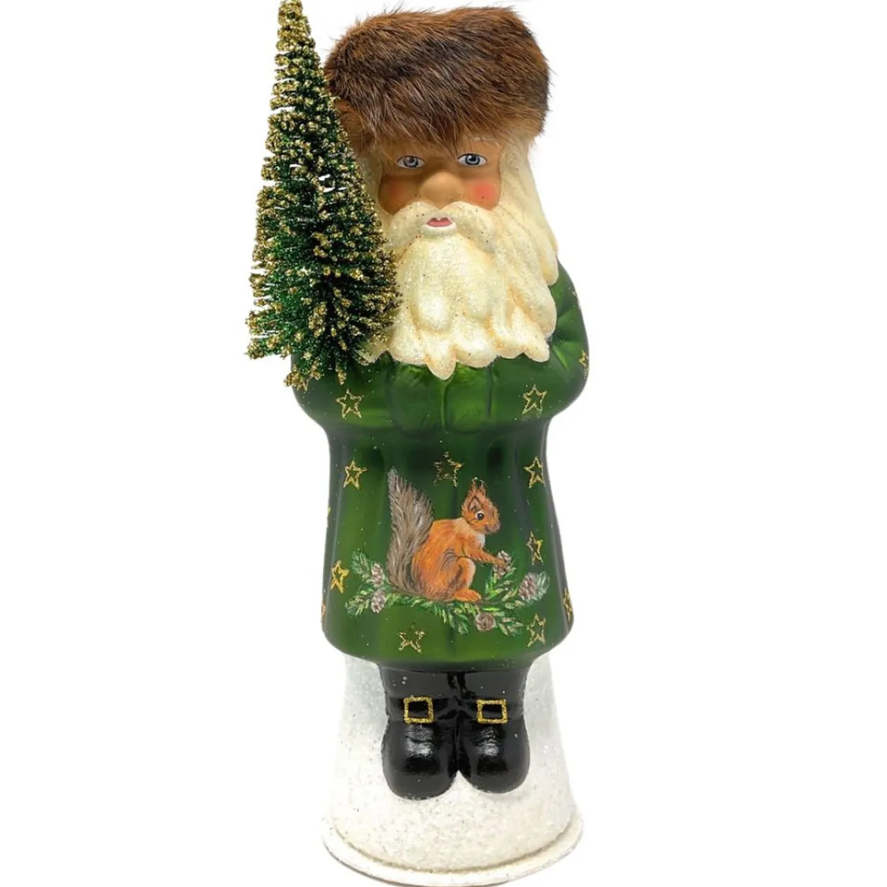 Santa in Fur Hat Candy Container< New