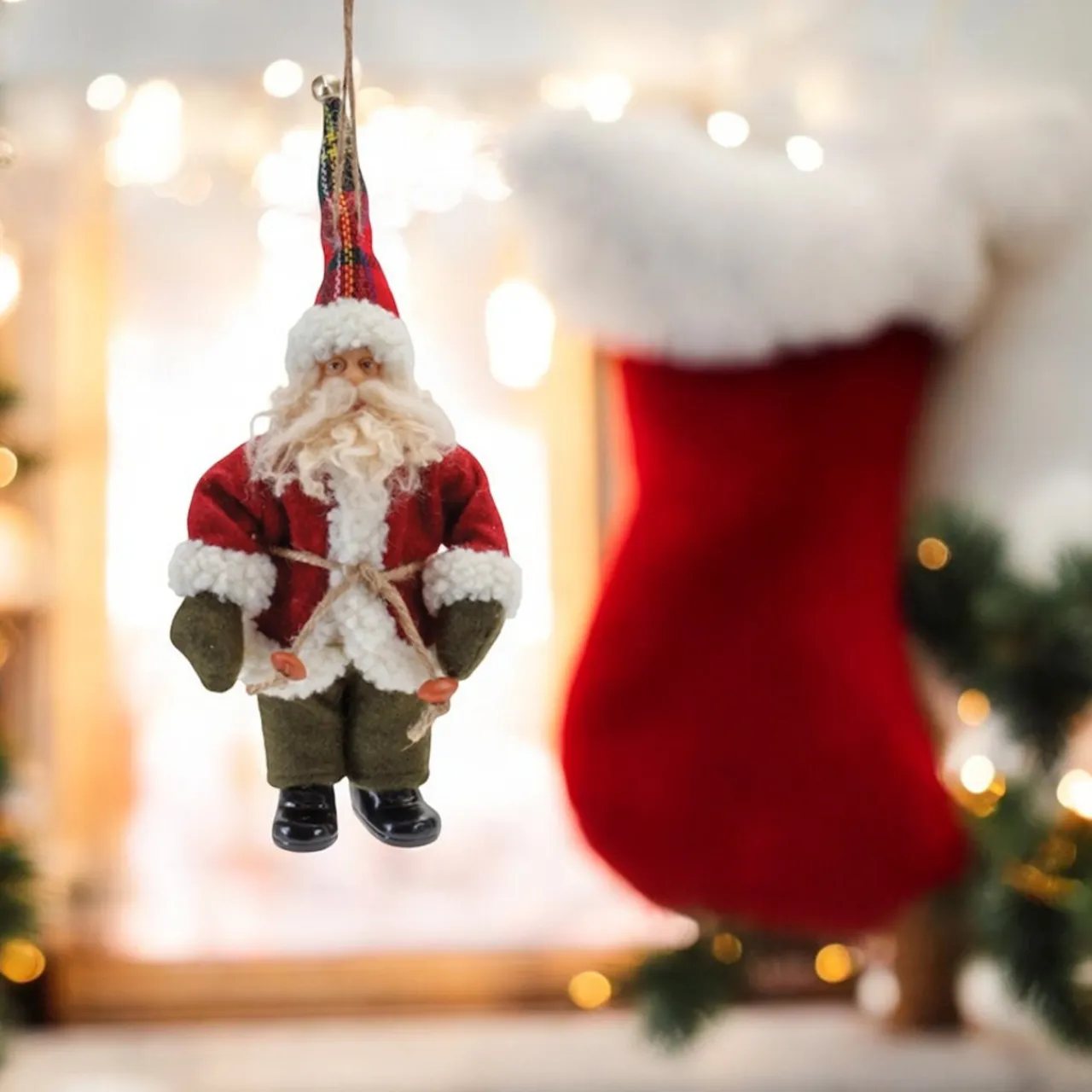 Santa in Green Pants Ornament< Clearance