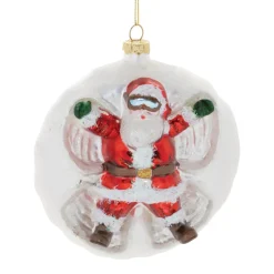 Santa Making Snow Angel Ball Ornament< Best