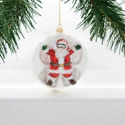 Santa Making Snow Angel Ball Ornament< Best