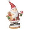Santa w/Gingerbread Man Figurine< Best