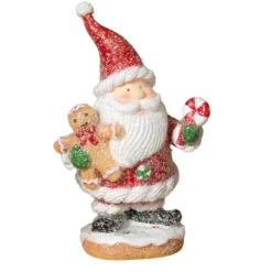 Santa w/Gingerbread Man Figurine< Best