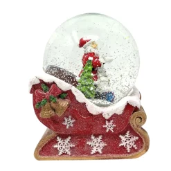 Santa with List And Sleigh Base Globe< Discount