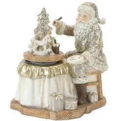 Santa With Paint Brush Resin Figurine< Discount