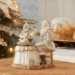 Santa With Paint Brush Resin Figurine< Discount