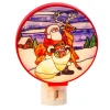 Santa With Reindeer Round Night Light - The Christmas Loft< New