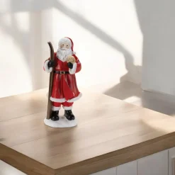Santa with Skis Figurine< Fashion