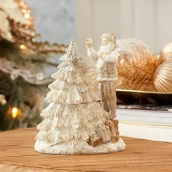 Santa With Tree Resin Figurine< Hot