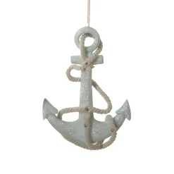 Sea Foam Green Glitter Anchor Ornament<Kurt Adler Clearance