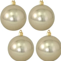 Set of 4 Champagne Shine Shatterproof Ornaments - The Christmas Loft< Best