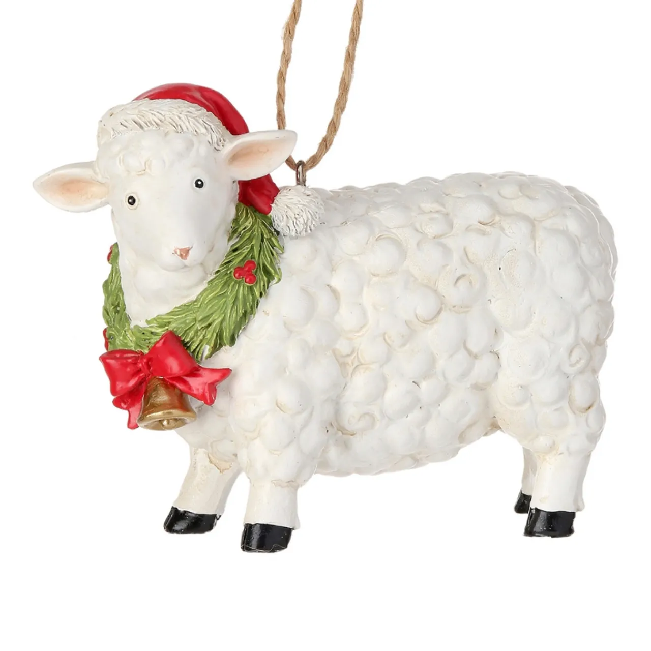 Sheep With Wreath Ornament< Sale