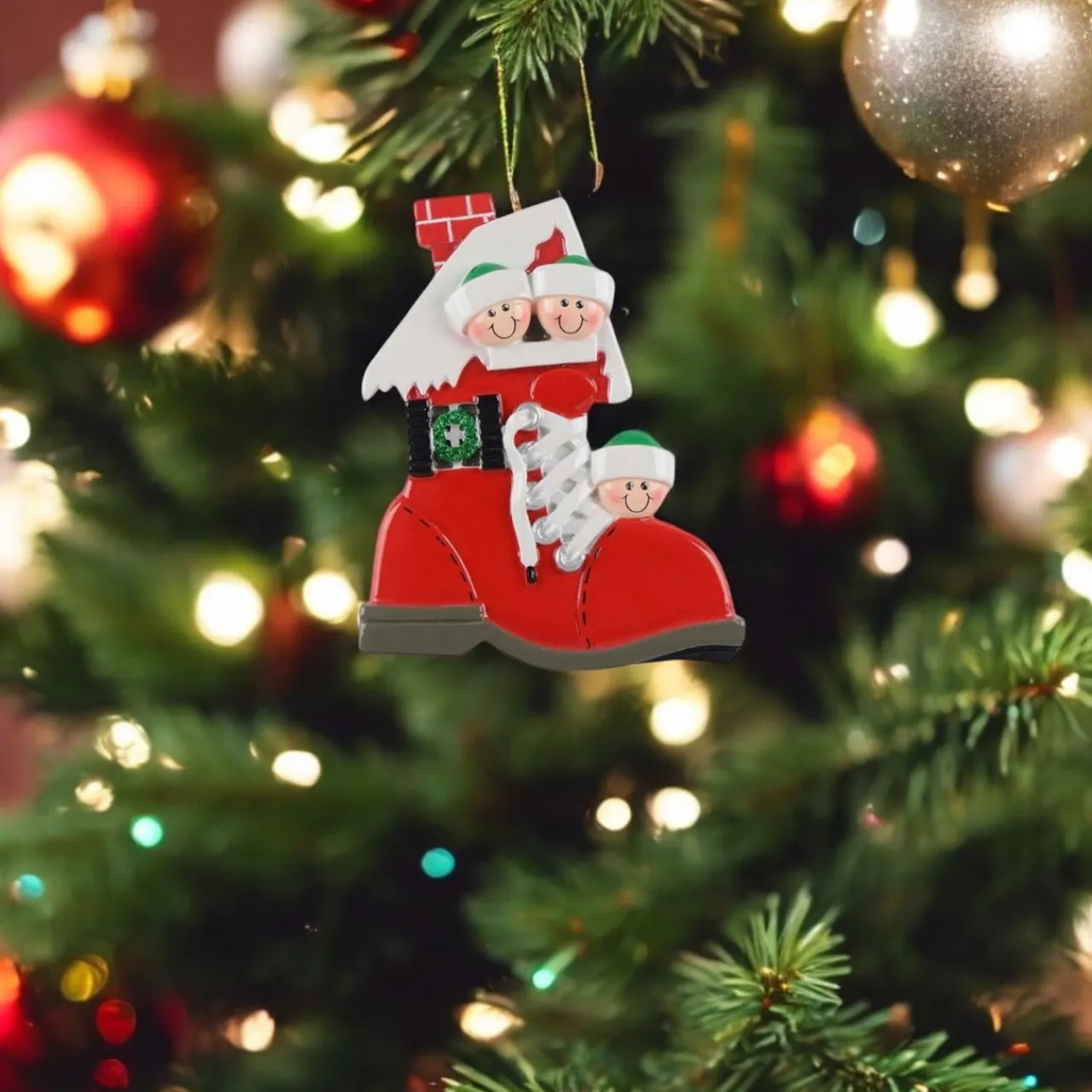 Shoe Family of 3 Personalized Ornament< Outlet