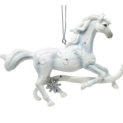 Silver And White Horse Ornament<Kurt Adler Online