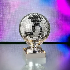 Silver Animated Spinning Disco Ball< Fashion