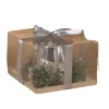Silver Candleholder w/Pine< New