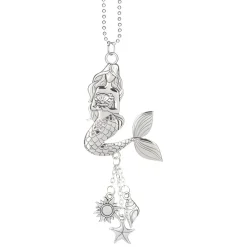 Silver Car Charm - Mermaid with Sea Charms< New